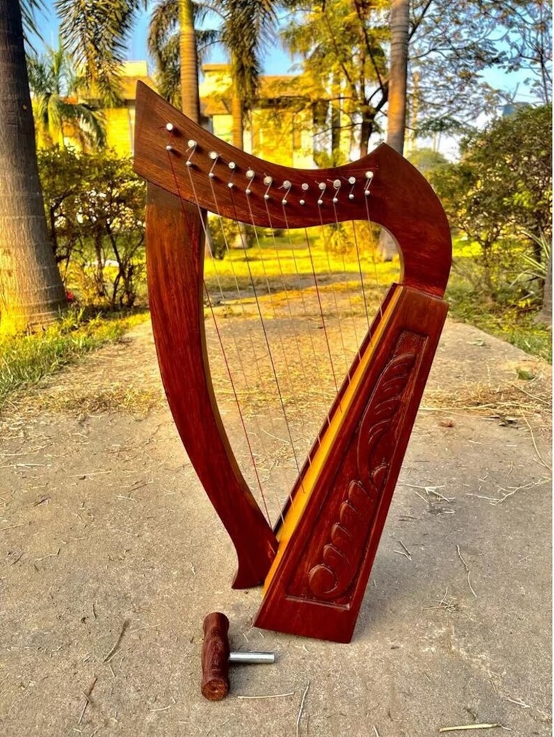 Irish Harp 12 Strings Celtic Lyre Harp Solid Rosewood Etsy UK