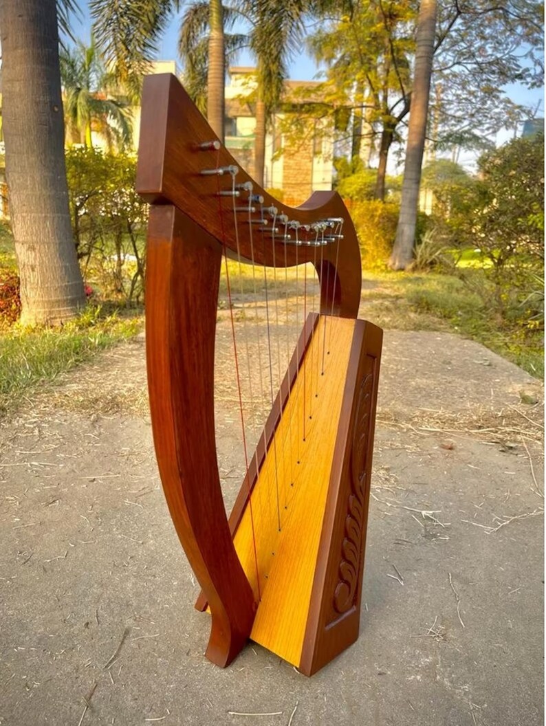 Irish Harp 12 Strings Celtic Lyre Harp Solid Rosewood Etsy UK