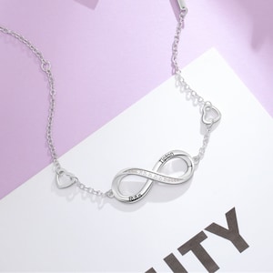 Personalized Infinity Bracelet for Women, Custom Infinity Bracelet with Names, Forever Bracelet for Women, Infinity Anklet