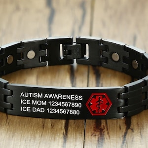 Medical Alert Bracelets for Men Custom Stainless Steel Medical ID Bracelets Personalized Allergy Bracelet