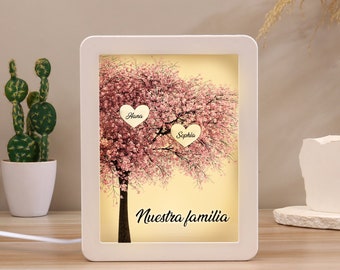 Personalized LED Light Shadow Box for Grandma,Frame with Light,Engraved Plaque for Nana,Custom Grandkid Name,Mothers Day Gift,Grandma Gift