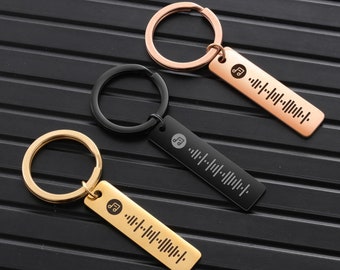 Gepersonaliseerde Spotify-codesleutelhanger, sleutelhanger aangepaste muzieknummer, sleutelhanger muziek scanbaar, cadeau voor muziekliefhebber, Valentijnsdagcadeau, cadeau voor haar