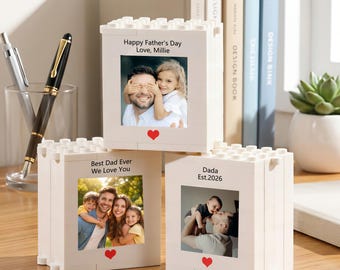 Personalized Foldable Brick Photo Block,Custom 5 6 8 Photos Block Puzzle,Fold-Out Puzzle Building Blocks,Anniversary Gift,Father's Day Gift