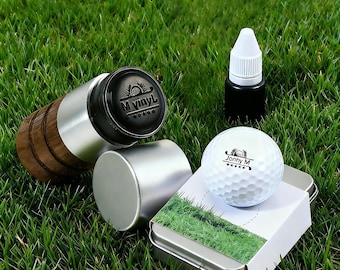 Custom Golf Ball Stamp With Box, Personalized Logo Marker, Ink Golf Stamp, Golf Gift Set, Sports Gifts for Golfer, Christmas Gift for Dad