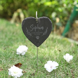 Custom Pet Memorial Garden Stone, Personalized Engraved Garden Slate with Pet Name, Pet Grave Marker, Pet Remembrance Gift, Dog Loss Gift
