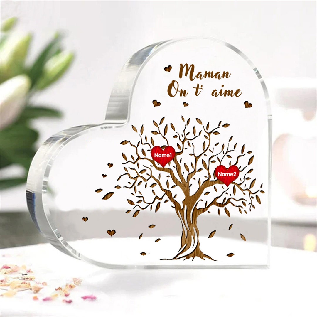 Personalized Heart Acrylic Photo Panel with Light Base - Valentine's Day Gift For Him/Her - Licking Each Other