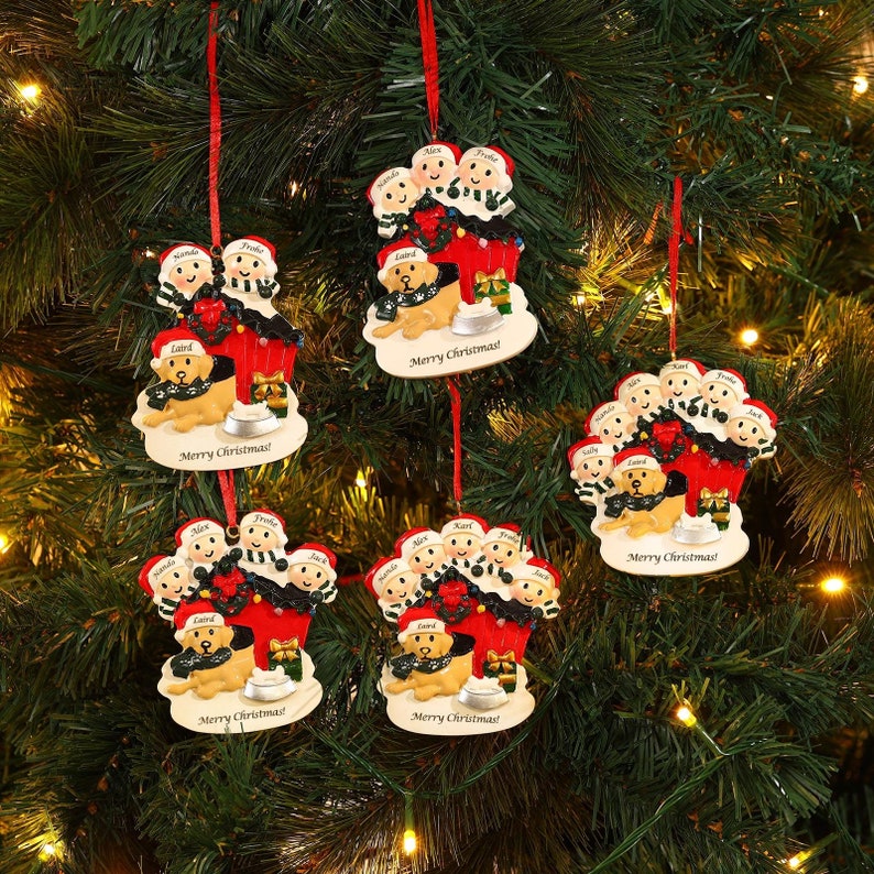 2024 Personalized Family Ornament With Dog,custom Kids Name Ornament