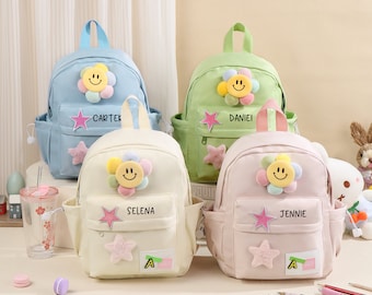 名前入り幼稚園児用バックパック、幼児用カスタム刺繍名前入りバックパック、子供用リュックサック、新学期バッグギフト