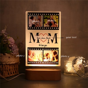 Cadeau de veilleuse photo pour maman, veilleuse photo personnalisée, lampe de nuit LED, cadeau personnalisé pour la fête des mères, décoration d'intérieur image 2