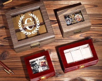 Personalized Men's Wooden Watch Box,Engraved Watch Box,Custom Name Watch Storage,Watch Case,Anniversary Gift for Him,Christmas Gifts for Men