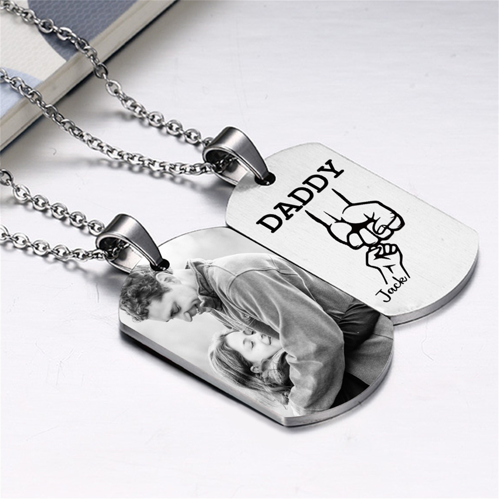 Name Necklace Dad Necklace Personalized Jewelry Personalized - Main Image