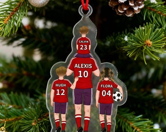 Adorno personalizado para coche "Papá Futbolero", colgador acrílico personalizado para coche con el nombre de tu equipo de fútbol, regalo para el Día del Padre, regalo para el abuelo, regalo de Navidad para papá