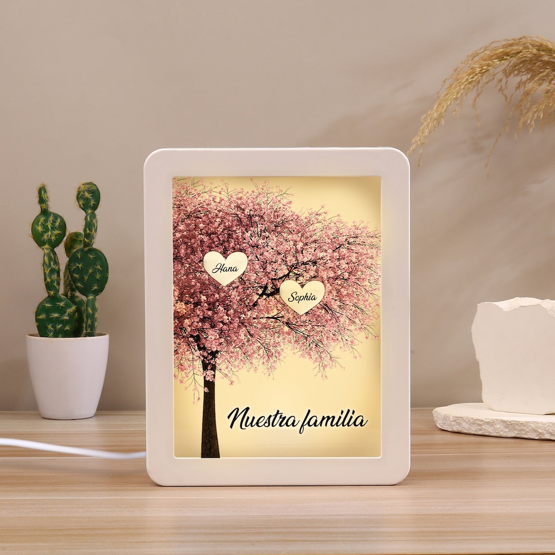 Personalized LED Light Shadow Box for Grandma,frame With Light,engraved ...