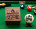 Personalized Billiards Ball With Wooden Box, Engraved Cue Ball,  Custom Logo Pool Ball, billiard player gift, Christmas Gift for Husband