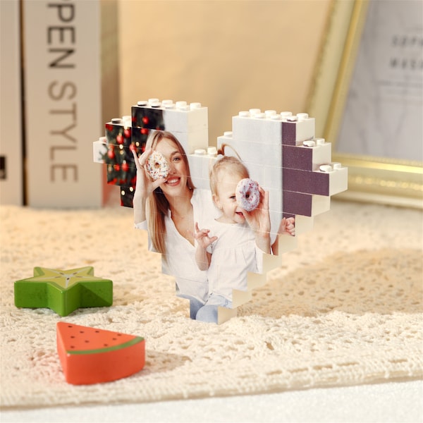 Building Brick Puzzle, Custom Photo Block Puzzle, Gift for Dad, Valentine's Day Gifts for Couples, Birthday Gift