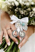 Custom Bridal Bouquet Charm, Personalized Memorial Photo Pin for Bride or Groom, Wedding Remembrance Gift