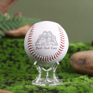 Personalized Engraved Baseball Gift,Custom Photo&Message On Baseball,Dad and Son Gift,Best Dad Ever Gift,Fathers Day Gifts,Baseball Keepsake