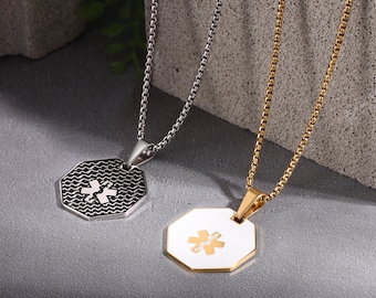 Medical Alert Necklace for Women,Custom Medical Alert Pendant,Personalized Engraved Medical ID Necklace for Wife,Medical Jewellery