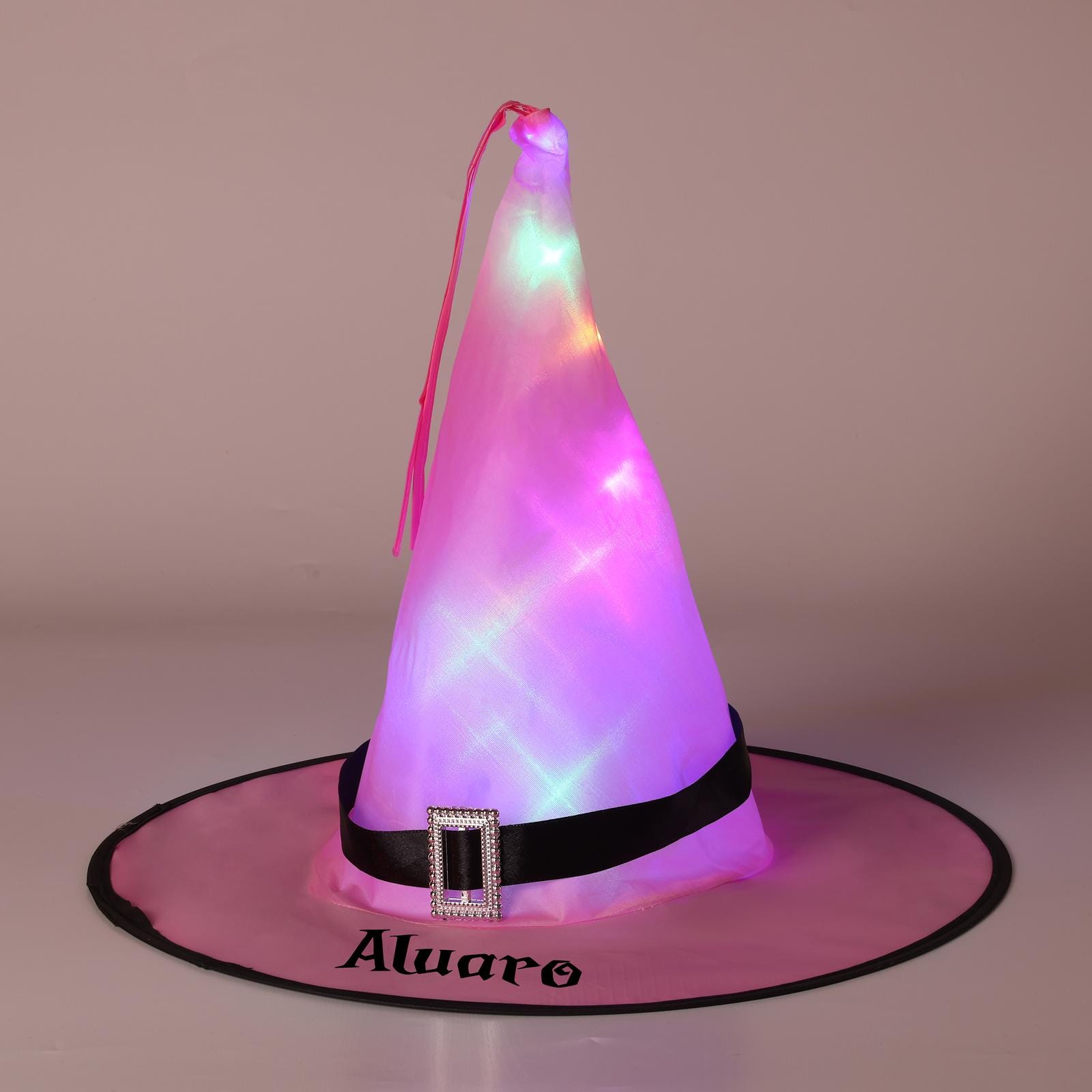 Personalized Halloween Lighted Witch Hat,Custom Name Halloween Party Hat,Glowing Witch Hats,Halloween Light Decoration Outdoor, Witchy Party