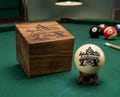 Custom Billiard Ball with Storage Box,Engraved Pool Cue Ball,Personalized Groomsmen Proposal,Billiard Player gift,Father's Day Gift for Dad