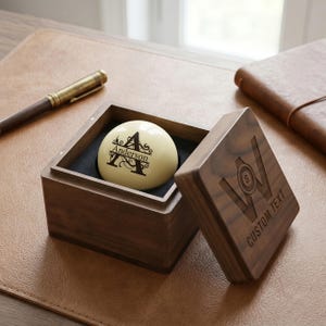 Custom Billiard Ball with Storage Box,Engraved Pool Cue Ball,Personalized Groomsmen Proposal,Billiard Player gift,Father's Day Gift for Dad