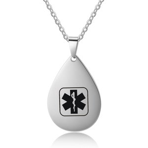 Collier d'identification d'alerte médicale personnalisé pour les femmes Collier d'identification médicale gravé personnalisé Bijoux médicaux d'urgence