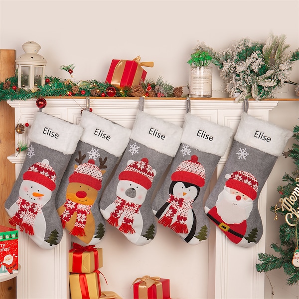 Medias navideñas personalizadas, medias familiares personalizadas medias navideñas con nombres, medias navideñas 3D, regalo de Navidad de Navidad 2023