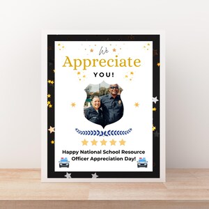Editable School Resource Officer Appreciation Day Sign | SRO Appreciation | School Officer Card Police Gift Basket Police Appreciation Sign