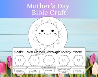 Religious Mothers Day Sunday School Craft Mobile | Sunday School Bible Craft | Church Craft for Sunday School | Mothers Day Gift from Kids