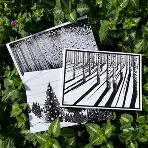 Cartões comemorativos desenhados à mão (3 pacotes contém Yule Valley, Eternal Aspen e Winter Birch). Os cartões podem ser negociados com outras pessoas no meu site.
