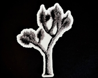 Hand Drawn Joshua Tree Vinyl Sticker, Waterproof Decal