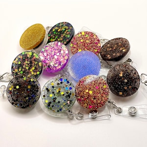 Glitter Resin Badge Holder