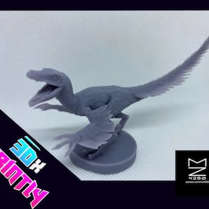 Feathered Velociraptor model resin print unpainted