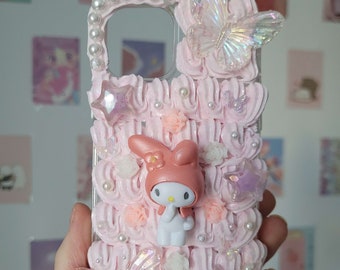 Étui de téléphone décodé personnalisé Kawaii mignon étui de téléphone personnalisé dessin animé charmes résine