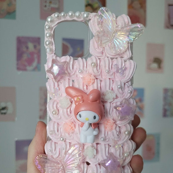 Étui de téléphone décodé personnalisé Kawaii mignon étui de téléphone personnalisé dessin animé charmes résine