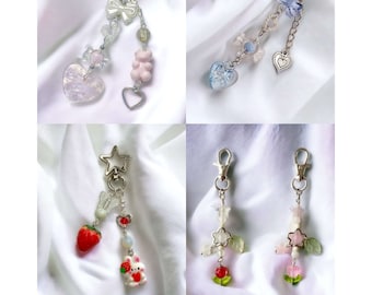 Correa para llave de teléfono, correa para muñeca, joyería con cuentas para teléfono, cadena para teléfono, accesorios, cordón, dije para bolso, kawaii lindo