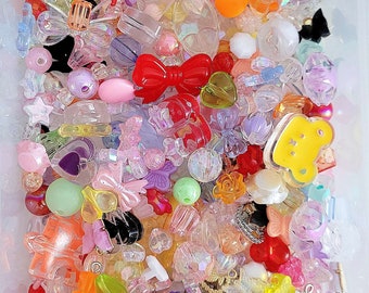 Pearl soup mystery bead soup package mix charm jewelry make diy fairycore y2k rainbow cute kawaii bead mix gift idea
