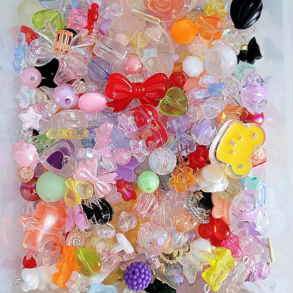 Pearl Soup Mystery Bead Soup package mix charm jewelry make diy fairycore y2k rainbow cute kawaii pearl mix gift idea