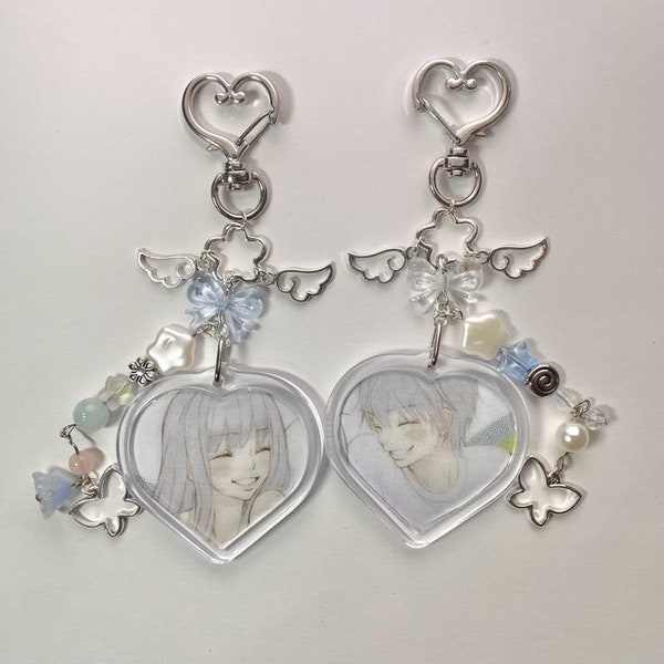 Anime inspired matching Keychains Couple or Friendship II Gift Idea