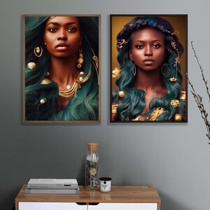 Portrait of a Beautiful Dark Skin Sea Woman, living room wall art, wall art, house decor, living room decor.
