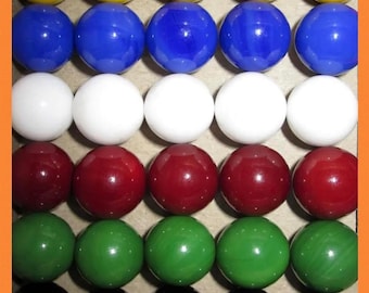 30 Solid Color Replacement Marbles Chinese Aggravation Dirty Game 14mm GLASS