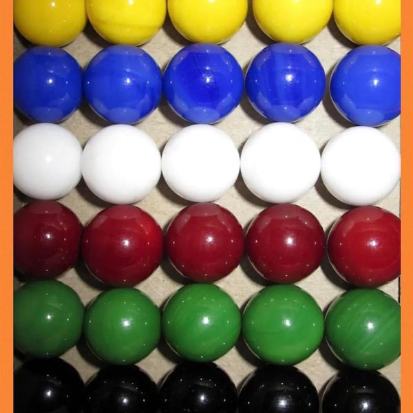 30 Solid Color Replacement Marbles Chinese Aggravation Dirty Game 14mm GLASS