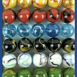 LARGE 30 DELUXE 1" (25mm) Replacement Marbles Aggravation Board game GLASS