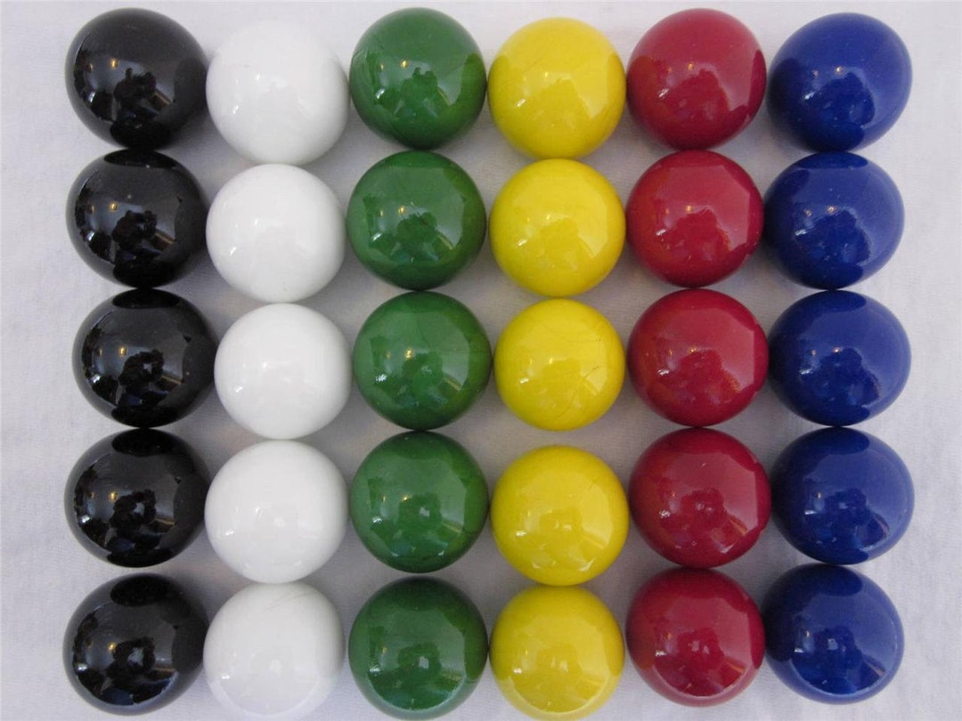 Game Bag Of 24 Glass Marbles (14mm) And 6 Dice For Aggravation