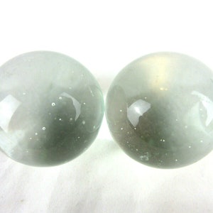 2 boulders 35mm SOAP BUBBLE glass Marbles Iridescent Clear Large Shooter