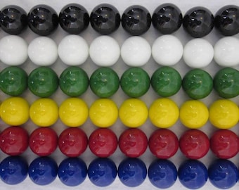 60 canicas de vidrio macizo de repuesto para tablero de damas chinas de 1" (25 mm) de gran tamaño