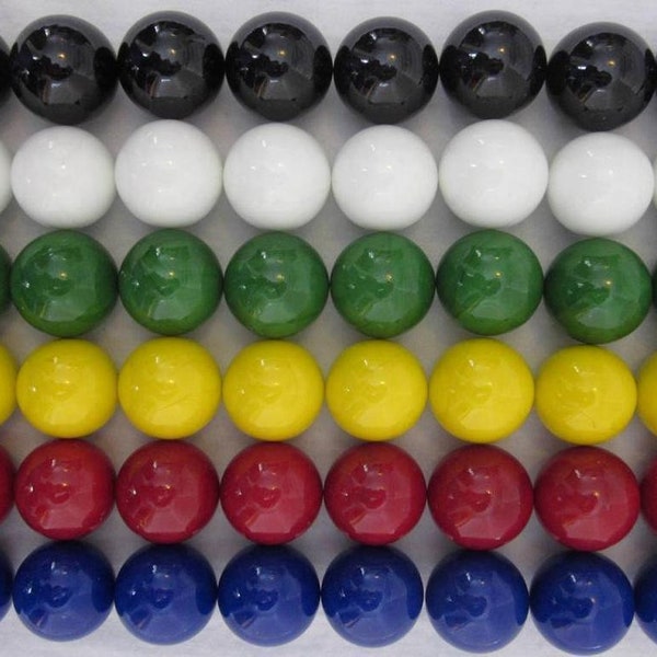 60 LARGE 1" (25mm) Replacement Chinese Checker Board Game Solid GLASS MARBLES