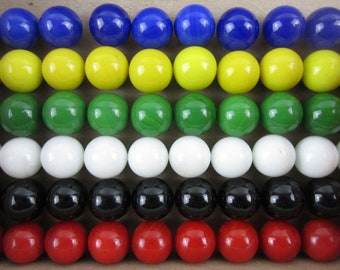 60 Solid Color Replacement Marbles Set run Chinese Checker Dirty Game GLASS 14mm