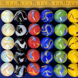 22mm (7/8") Large 30 DELUXE w/Drawstring Storage Bag Replacement Marbles Aggravation Wahoo Dirty Marbles Chinese Checker Board game GLASS