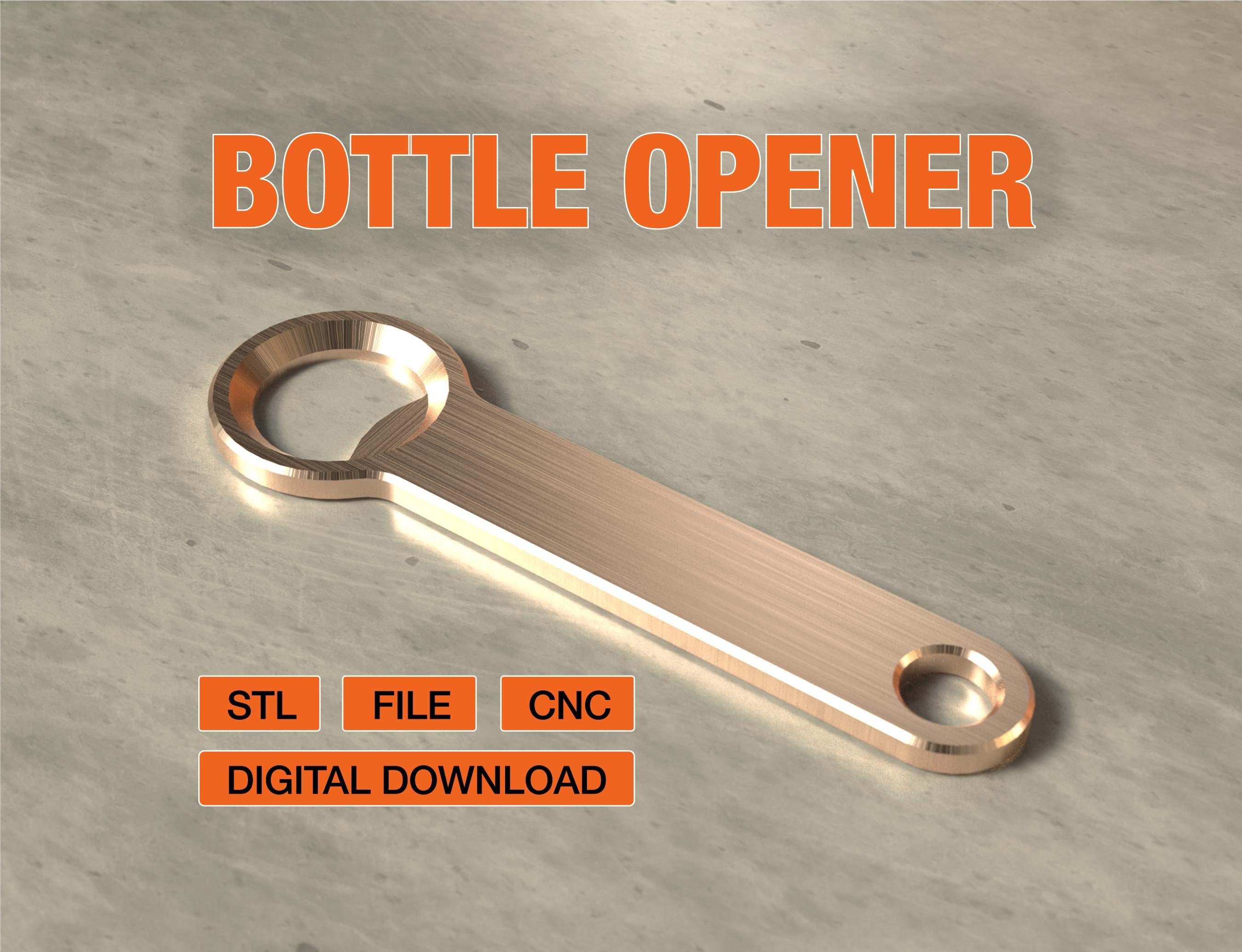 Die Cast 3D Smooth Gold Bottle Opener Shovel - Golden Openings